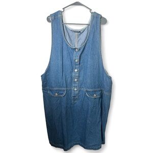 Vintage Route 66 Denim Tank Shift Dress – Approx. Size 3X, No Stretch